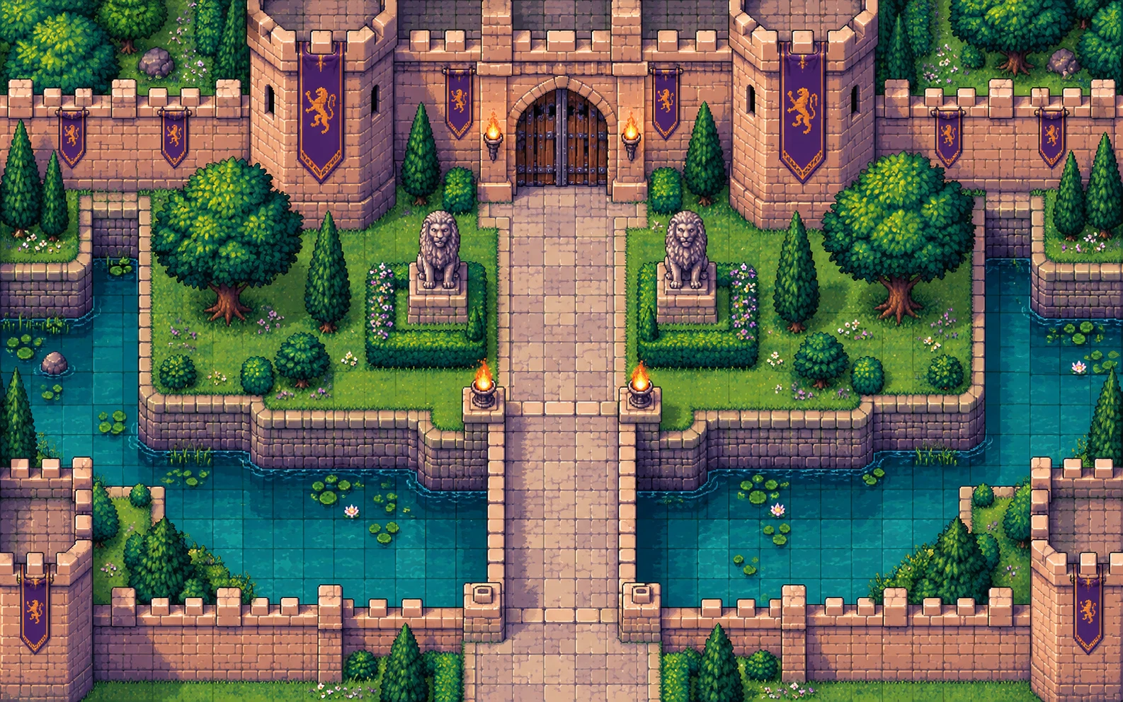 Riverside camp original pixel-art encounter inspiration