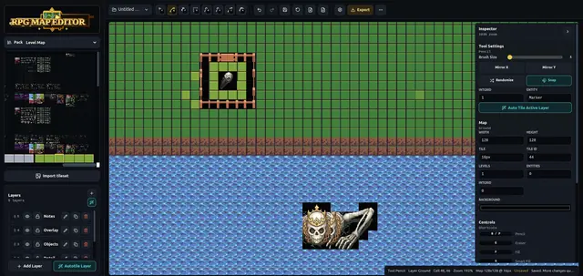 Online battle map maker preview with browser editor canvas and grid