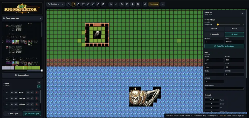 RPGMapEditor.com preview for PNG map export to virtual tabletops