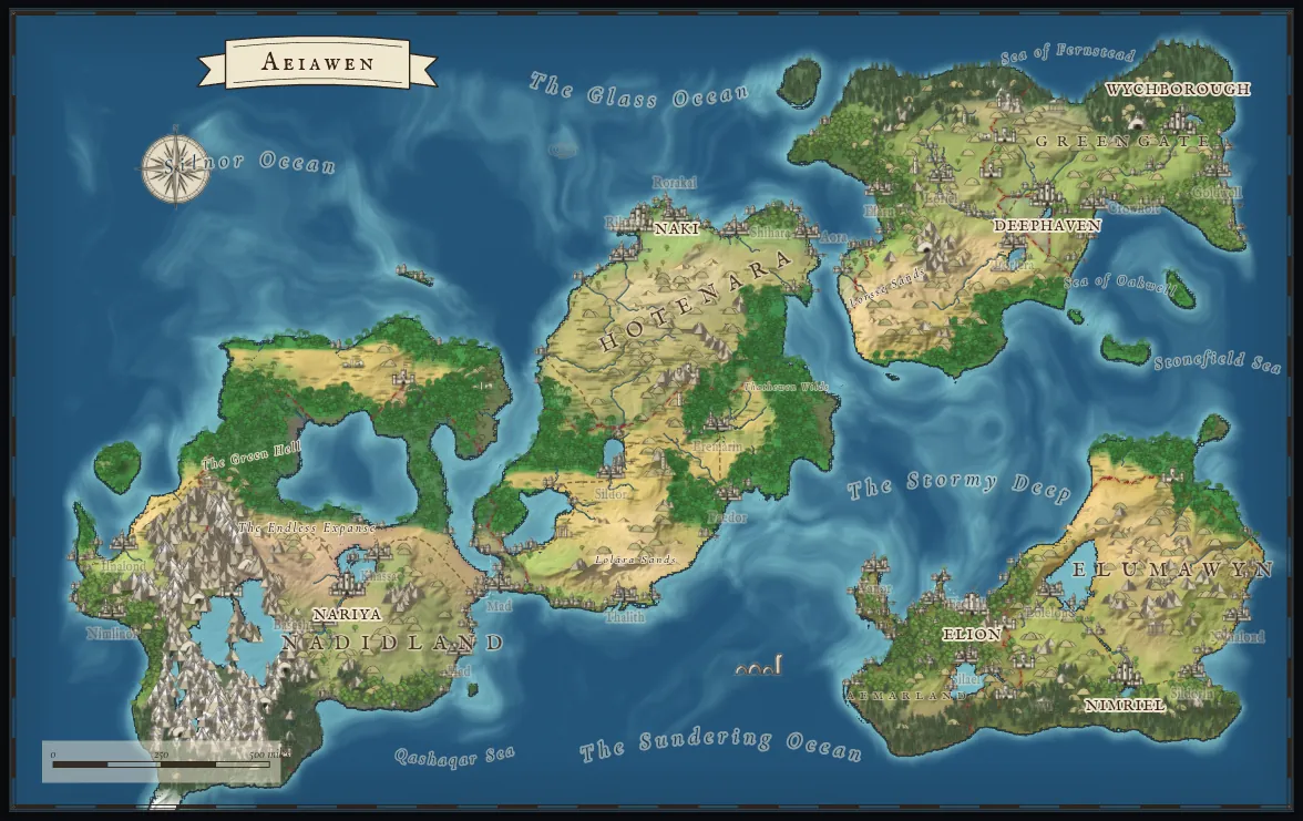 The same continent in the Atlas style